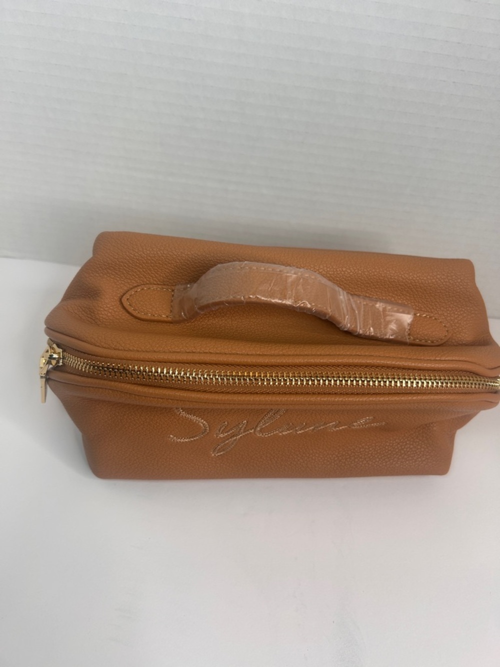Sylune Classic Makeup Bag , Pebbled Faux Leather , Camel Brown - Picture 14 of 15